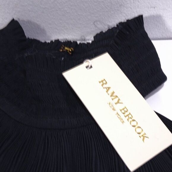 NWT 295 Ramy Brook Women's Arthur Pleated Mock Turtleneck Sleeveless Top M L - Picture 11 of 16